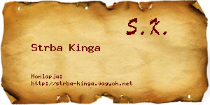 Strba Kinga névjegykártya